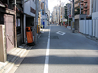 大原神社から見た路面