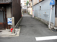 仏光寺通から北へ上る路地（ろうじ）