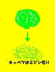 キャベツをみじん切りにする図